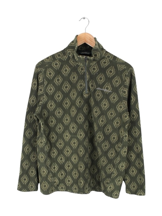 Eddie Bauer Other - Eddie Bauer Men's Small Fleece Pullover Green Aztec Diamond Print‎ Quarter Zip